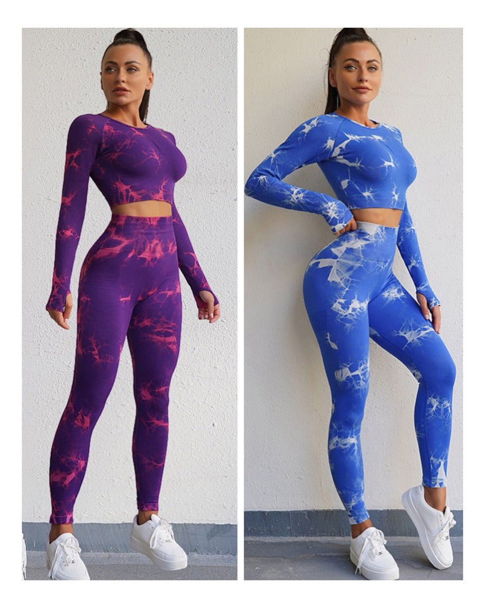 Pack 2 Conjuntos Tie Dye Manga Larga Push Up Deportivos Hy04
