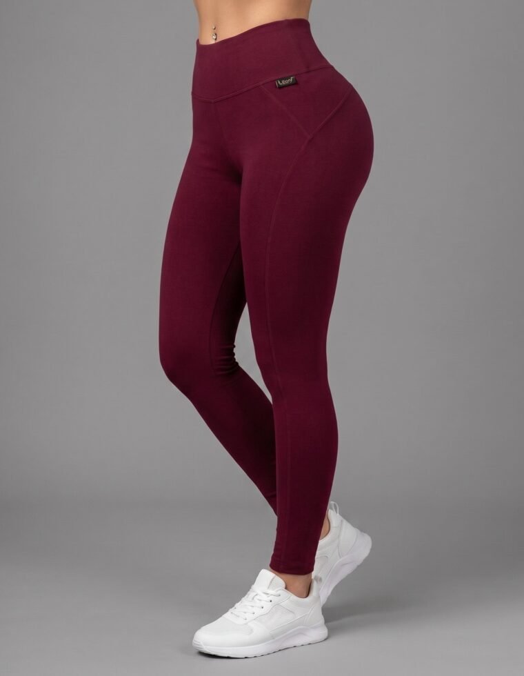 Calza Leggings de Algodón Tiro Alto con Control de Abdomen - A369