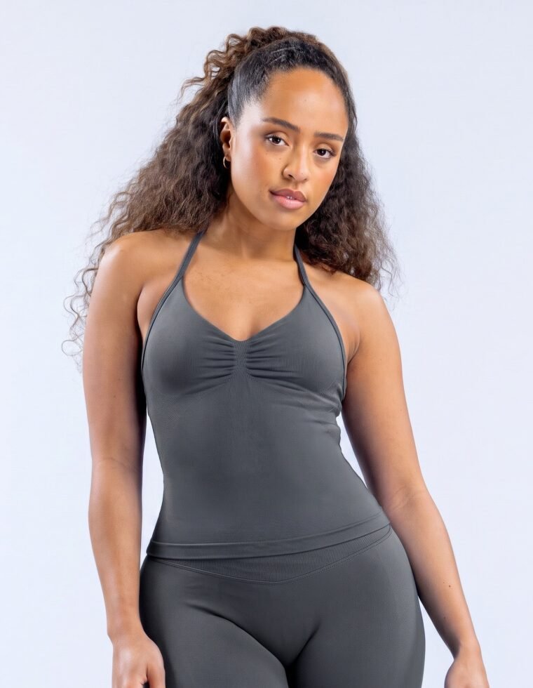 Crop Top Deportivo Halter Largo con Espalda Descubierta - YJ336