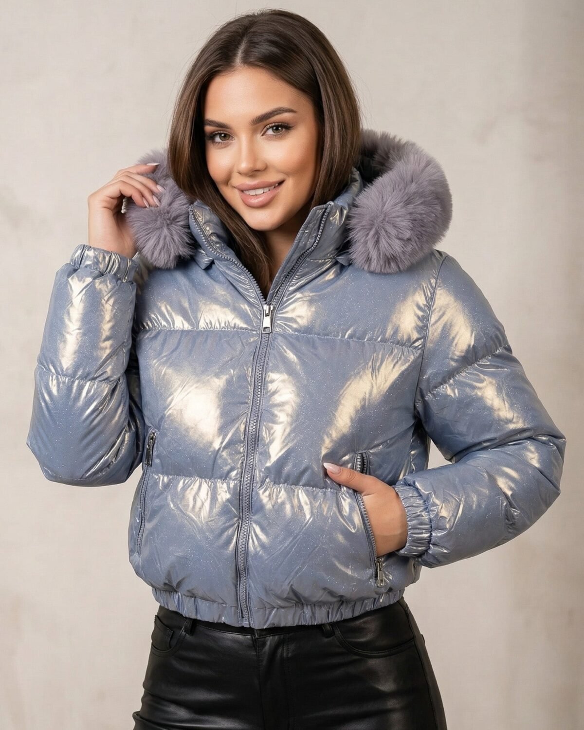 Puffa Reversible Metalizada: Dos Estilos, Máximo Abrigo - EBS5119