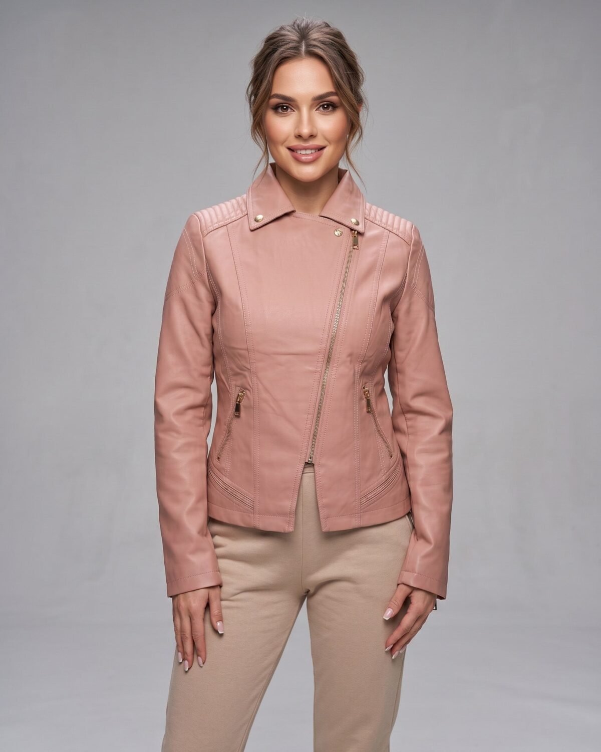 Chaqueta Biker Ecocuero Mujer Exclusiva Slim Fit - EFF1050