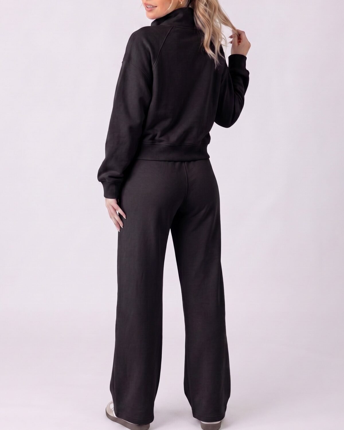 Conjunto Mujer Palazzo Y Poleron Crop Con Medio Cierre - LQ1015
