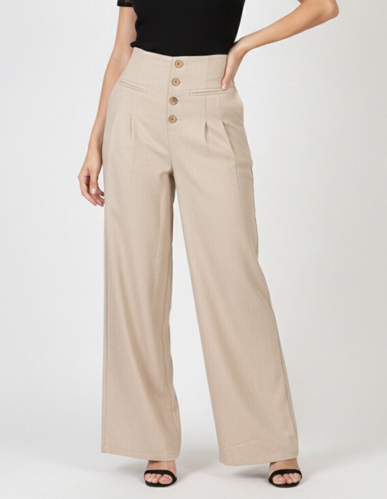 Pantalon Palazzo Mujer Cintura Alta - Verano - ZM2524