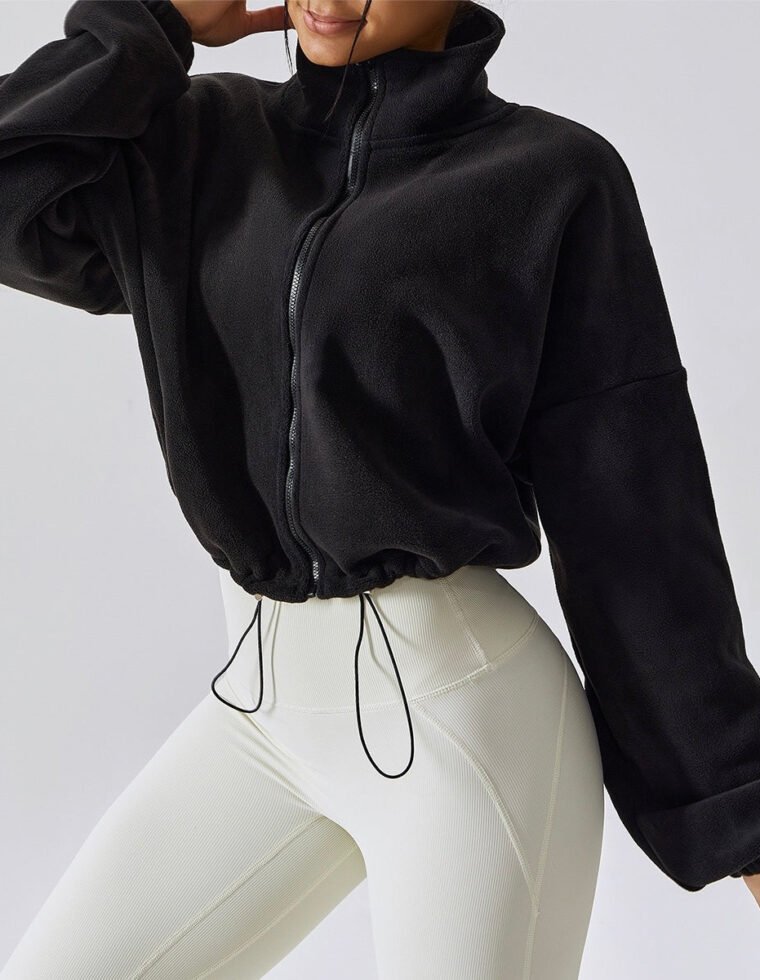 Chaqueta Cropped Polar Cierre Ajuste Cintura Viral Pro - LQ1004