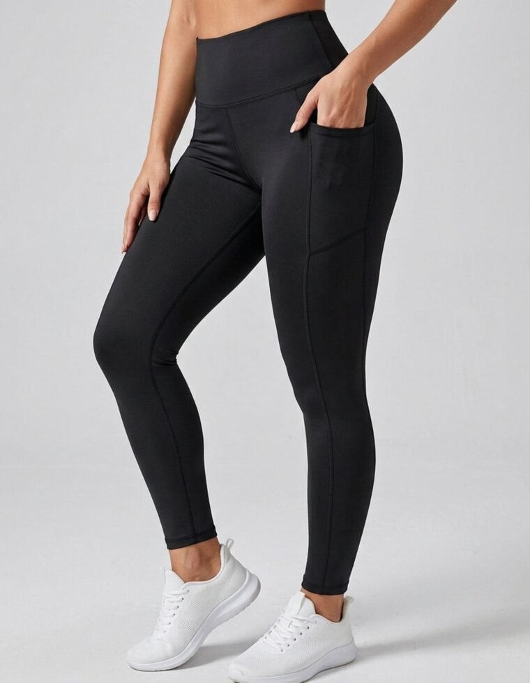 Calza Yoga Tiro Alto Bolsillos Laterales Pretina Ancha Gym - JYT034